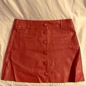 NWT Red Leather Skirt